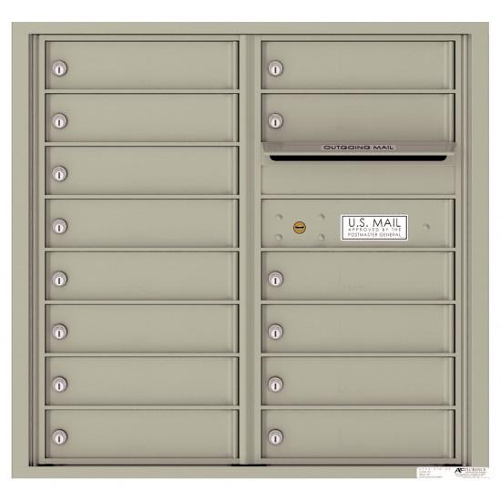 Load image into Gallery viewer, 4C08D-14 - 14 Tenant Doors with Outgoing Mail Compartment - 4C Wall Mount 8-High Mailboxes
