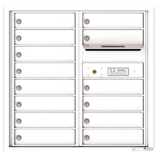 Load image into Gallery viewer, 4C08D-14 - 14 Tenant Doors with Outgoing Mail Compartment - 4C Wall Mount 8-High Mailboxes