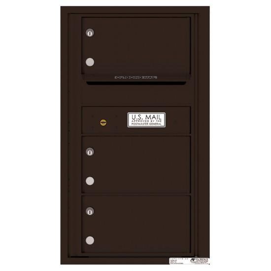 Load image into Gallery viewer, 4C08S-03 - 3 Oversized Tenant Doors with Outgoing Mail Compartment - 4C Wall Mount 8-High Mailboxes
