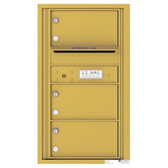 Load image into Gallery viewer, 4C08S-03 - 3 Oversized Tenant Doors with Outgoing Mail Compartment - 4C Wall Mount 8-High Mailboxes