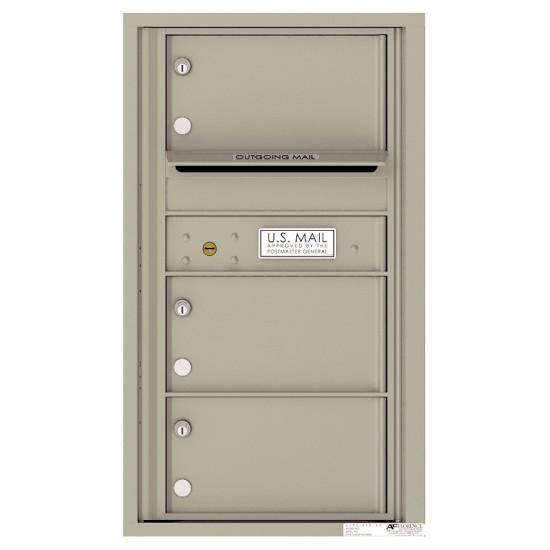 Load image into Gallery viewer, 4C08S-03 - 3 Oversized Tenant Doors with Outgoing Mail Compartment - 4C Wall Mount 8-High Mailboxes