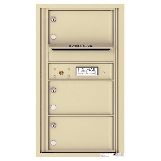 Load image into Gallery viewer, 4C08S-03 - 3 Oversized Tenant Doors with Outgoing Mail Compartment - 4C Wall Mount 8-High Mailboxes