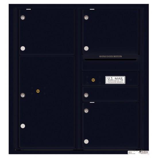 Load image into Gallery viewer, 4C09D-04 - 1 Standard and 3 Oversized Tenant Doors with 1 Parcel Locker and Outgoing Mail Compartment - 4C Wall Mount 9-High Mailboxes