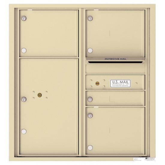 Load image into Gallery viewer, 4C09D-04 - 1 Standard and 3 Oversized Tenant Doors with 1 Parcel Locker and Outgoing Mail Compartment - 4C Wall Mount 9-High Mailboxes