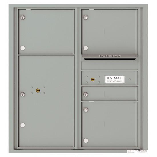 Load image into Gallery viewer, 4C09D-04 - 1 Standard and 3 Oversized Tenant Doors with 1 Parcel Locker and Outgoing Mail Compartment - 4C Wall Mount 9-High Mailboxes
