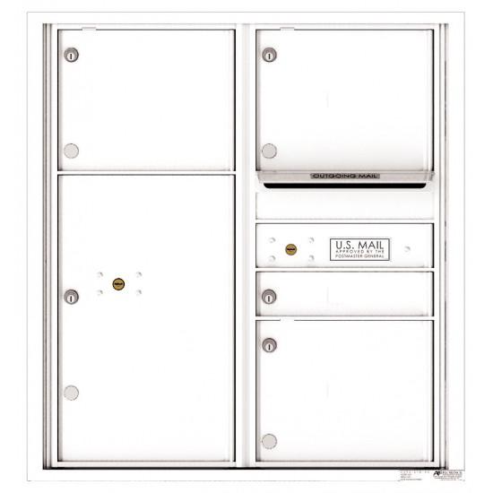 Load image into Gallery viewer, 4C09D-04 - 1 Standard and 3 Oversized Tenant Doors with 1 Parcel Locker and Outgoing Mail Compartment - 4C Wall Mount 9-High Mailboxes