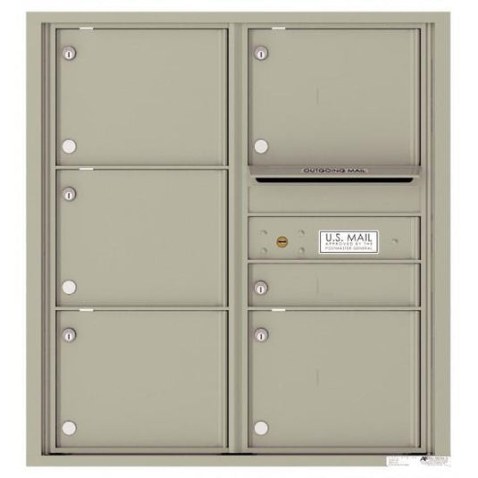 4C09D-06 - 6 Tenant Doors with Outgoing Mail Compartment - 4C Wall Mount 9-High Mailboxes