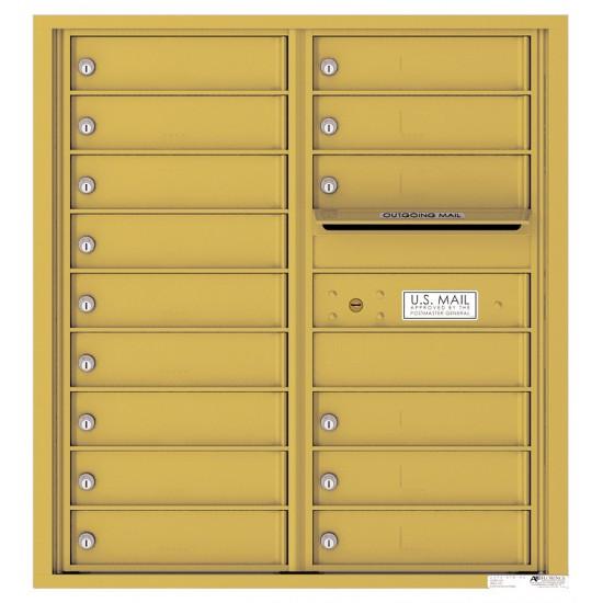 Load image into Gallery viewer, 4C09D-15 - 15 Tenant Doors with Outgoing Mail Compartment - 4C Wall Mount 9-High Mailboxes
