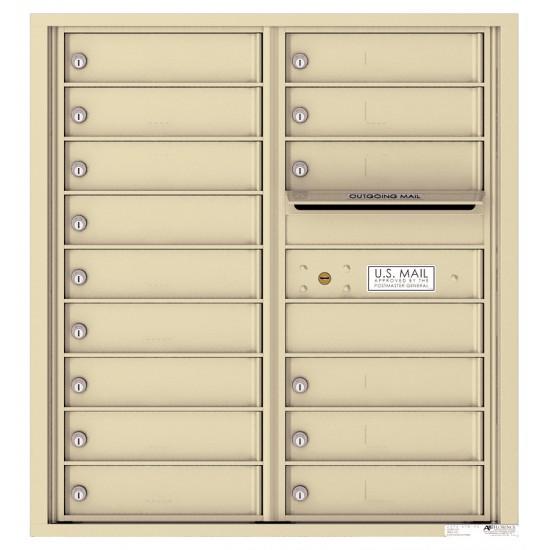Load image into Gallery viewer, 4C09D-15 - 15 Tenant Doors with Outgoing Mail Compartment - 4C Wall Mount 9-High Mailboxes