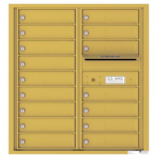Load image into Gallery viewer, 4C09D-16 - 16 Tenant Doors with Outgoing Mail Compartment - 4C Wall Mount 9-High Mailboxes