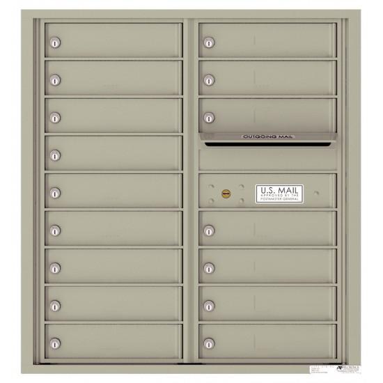 Load image into Gallery viewer, 4C09D-16 - 16 Tenant Doors with Outgoing Mail Compartment - 4C Wall Mount 9-High Mailboxes