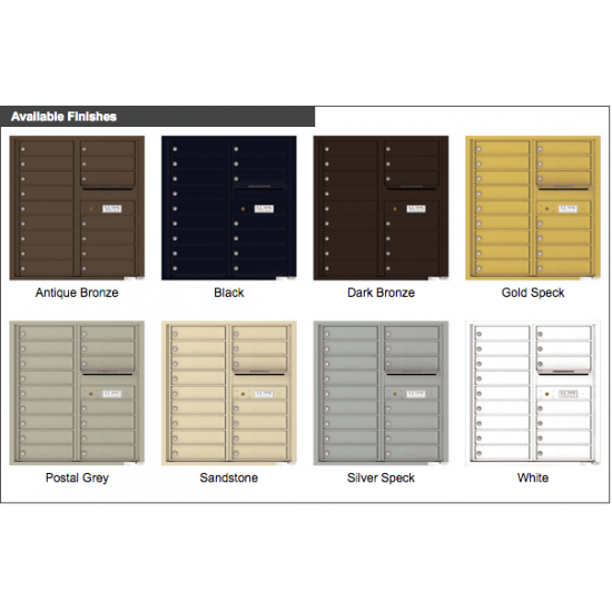 Load image into Gallery viewer, 4C09D-16 - 16 Tenant Doors with Outgoing Mail Compartment - 4C Wall Mount 9-High Mailboxes