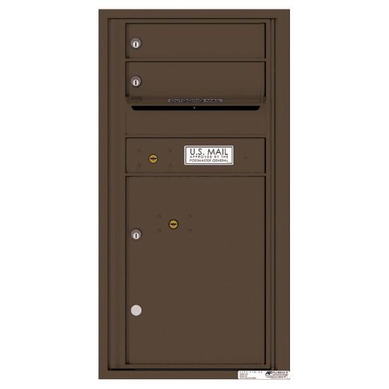 Load image into Gallery viewer, 4C09S-02 - 2 Tenant Doors with 1 Parcel Locker and Outgoing Mail Compartment - 4C Wall Mount 9-High Mailboxes