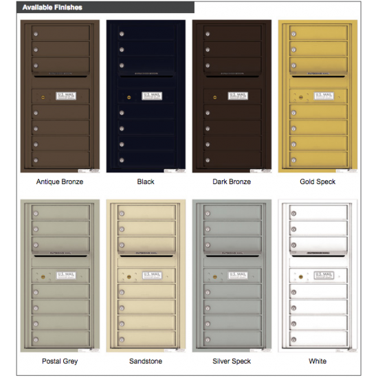 Load image into Gallery viewer, 4C09S-07 - 7 Tenant Doors with Outgoing Mail Compartment - 4C Wall Mount 9-High Mailboxes