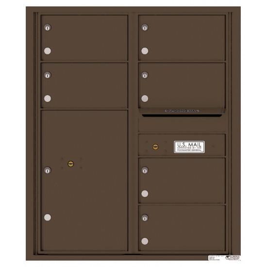 Load image into Gallery viewer, 4C10D-06 - 6 Oversized Tenant Doors with 1 Parcel Locker and Outgoing Mail Compartment - 4C Wall Mount 10-High Mailboxes