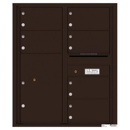 Load image into Gallery viewer, 4C10D-06 - 6 Oversized Tenant Doors with 1 Parcel Locker and Outgoing Mail Compartment - 4C Wall Mount 10-High Mailboxes