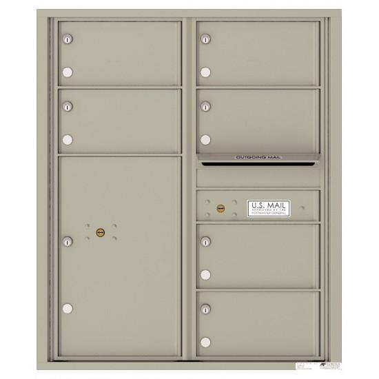 Load image into Gallery viewer, 4C10D-06 - 6 Oversized Tenant Doors with 1 Parcel Locker and Outgoing Mail Compartment - 4C Wall Mount 10-High Mailboxes
