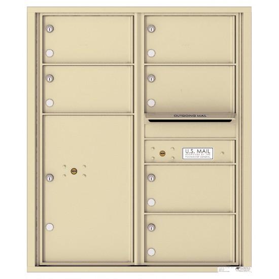 Load image into Gallery viewer, 4C10D-06 - 6 Oversized Tenant Doors with 1 Parcel Locker and Outgoing Mail Compartment - 4C Wall Mount 10-High Mailboxes
