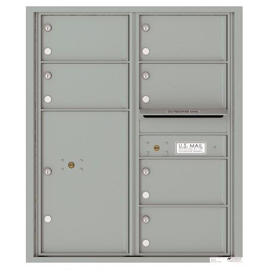 Load image into Gallery viewer, 4C10D-06 - 6 Oversized Tenant Doors with 1 Parcel Locker and Outgoing Mail Compartment - 4C Wall Mount 10-High Mailboxes