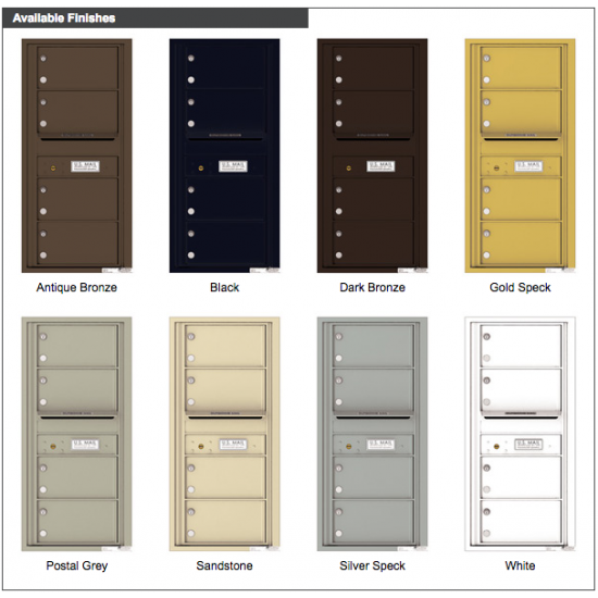 Load image into Gallery viewer, 4C10S-04 - 4 Oversized Tenant Doors with Outgoing Mail Compartment - 4C Wall Mount 10-High Mailboxes