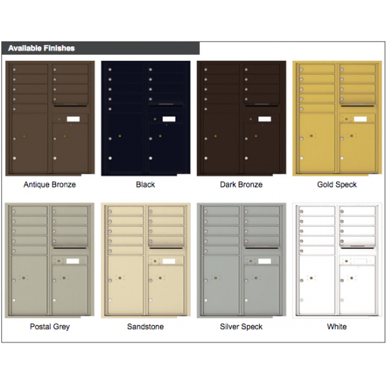 Load image into Gallery viewer, 4C11D-09 - 9 Tenant Doors with 2 Parcel Lockers and Outgoing Mail Compartment - 4C Wall Mount 11-High Mailboxes