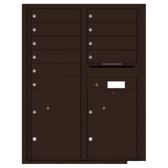 Load image into Gallery viewer, 4C11D-10 - 10 Tenant Doors with 2 Parcel Lockers and Outgoing Mail Compartment - 4C Wall Mount 11-High Mailboxes
