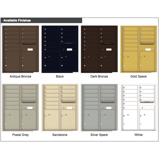 Load image into Gallery viewer, 4C11D-10 - 10 Tenant Doors with 2 Parcel Lockers and Outgoing Mail Compartment - 4C Wall Mount 11-High Mailboxes