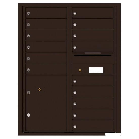 Load image into Gallery viewer, 4C11D-15 - 15 Tenant Doors with Parcel Locker and Outgoing Mail Compartment - 4C Wall Mount 11-High Mailboxes