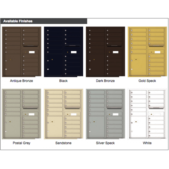 Load image into Gallery viewer, 4C11D-15 - 15 Tenant Doors with Parcel Locker and Outgoing Mail Compartment - 4C Wall Mount 11-High Mailboxes