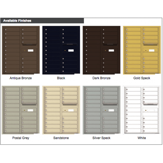 Load image into Gallery viewer, 4C11D-19 - 19 Tenant Doors with Outgoing Mail Compartment - 4C Wall Mount 11-High Mailboxes