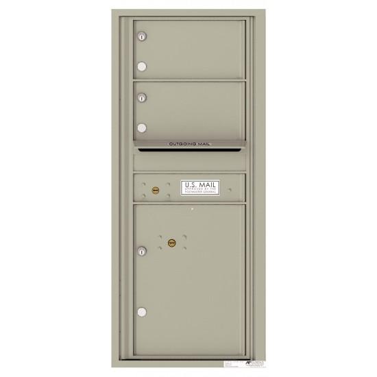 Load image into Gallery viewer, 4C11S-02 - 2 Oversized Tenant Doors with 1 Parcel Lockers and Outgoing Mail Compartment - 4C Wall Mount 11-High Mailboxes