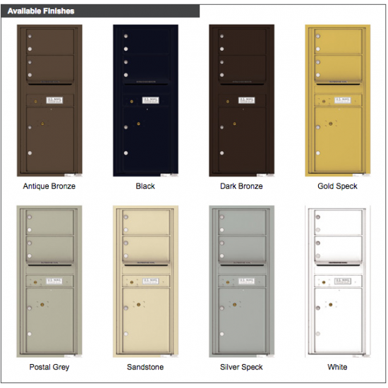 Load image into Gallery viewer, 4C11S-02 - 2 Oversized Tenant Doors with 1 Parcel Lockers and Outgoing Mail Compartment - 4C Wall Mount 11-High Mailboxes