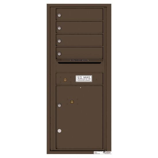 Load image into Gallery viewer, 4C11S-04 - 4 Tenant Doors with 1 Parcel Lockers and Outgoing Mail Compartment - 4C Wall Mount 11-High Mailboxes