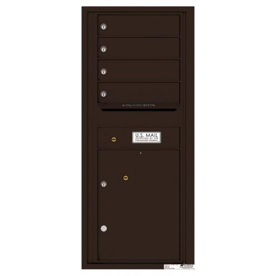 Load image into Gallery viewer, 4C11S-04 - 4 Tenant Doors with 1 Parcel Lockers and Outgoing Mail Compartment - 4C Wall Mount 11-High Mailboxes