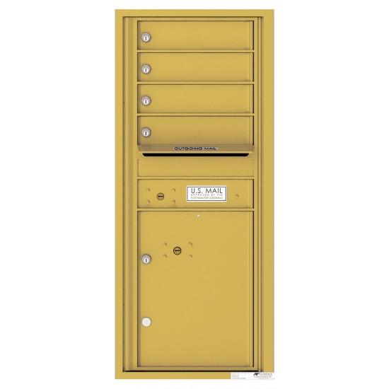 Load image into Gallery viewer, 4C11S-04 - 4 Tenant Doors with 1 Parcel Lockers and Outgoing Mail Compartment - 4C Wall Mount 11-High Mailboxes
