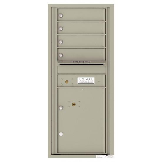 Load image into Gallery viewer, 4C11S-04 - 4 Tenant Doors with 1 Parcel Lockers and Outgoing Mail Compartment - 4C Wall Mount 11-High Mailboxes