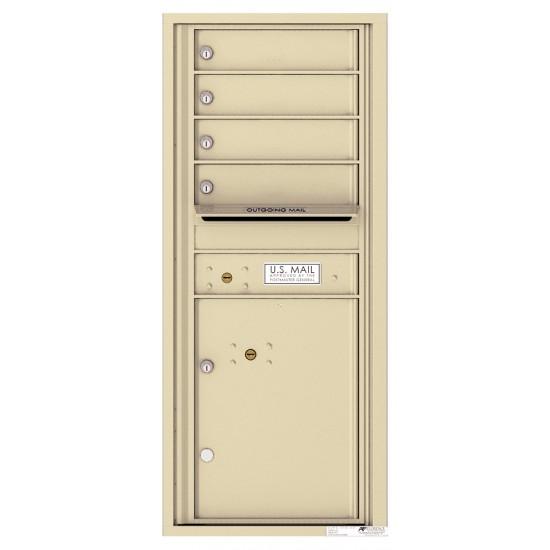Load image into Gallery viewer, 4C11S-04 - 4 Tenant Doors with 1 Parcel Lockers and Outgoing Mail Compartment - 4C Wall Mount 11-High Mailboxes