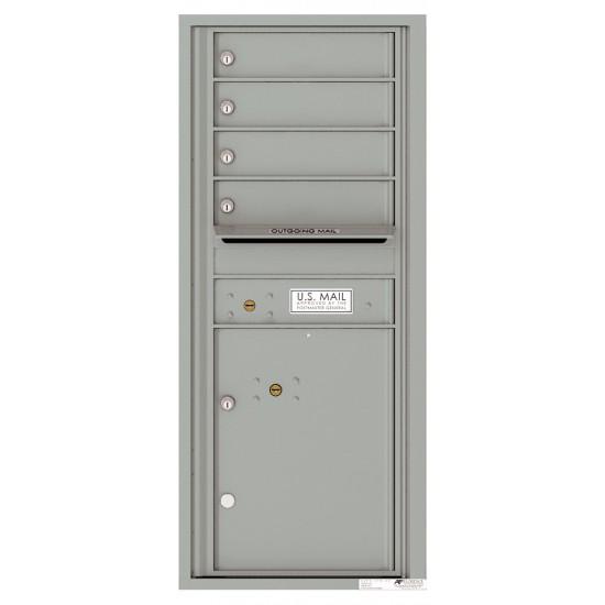 Load image into Gallery viewer, 4C11S-04 - 4 Tenant Doors with 1 Parcel Lockers and Outgoing Mail Compartment - 4C Wall Mount 11-High Mailboxes