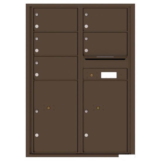 Load image into Gallery viewer, 4C12D-05 - 5 Oversized Tenant Doors with 2 Parcel Lockers and Outgoing Mail Compartment - 4C Wall Mount 12-High Mailboxes