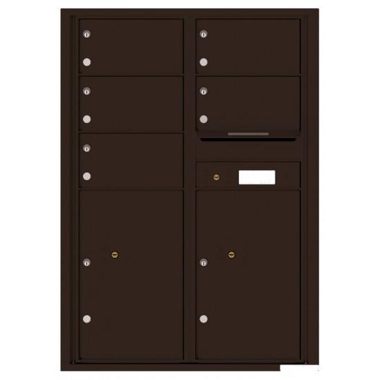 Load image into Gallery viewer, 4C12D-05 - 5 Oversized Tenant Doors with 2 Parcel Lockers and Outgoing Mail Compartment - 4C Wall Mount 12-High Mailboxes