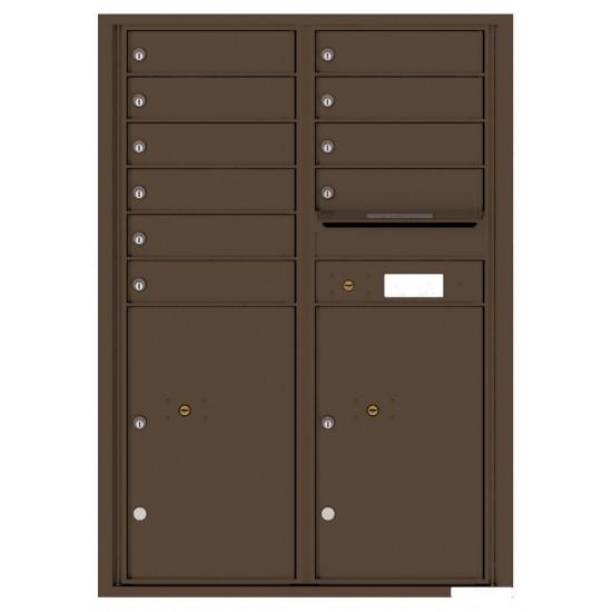 Load image into Gallery viewer, 4C12D-10 - 10 Tenant Doors with 2 Parcel Lockers and Outgoing Mail Compartment - 4C Wall Mount 12-High Mailboxes