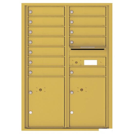 Load image into Gallery viewer, 4C12D-12 - 12 Tenant Doors with 2 Parcel Lockers and Outgoing Mail Compartment - 4C Wall Mount 12-High Mailboxes