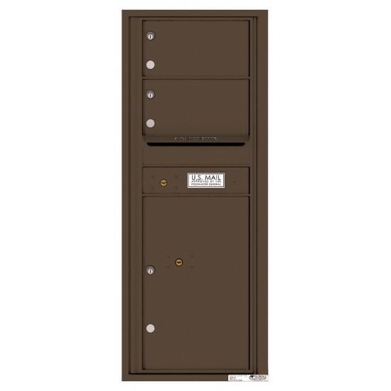 Load image into Gallery viewer, 4C12S-02 - 2 Oversized Tenant Doors with 1 Parcel Locker and Outgoing Mail Compartment - 4C Wall Mount 12-High Mailboxes