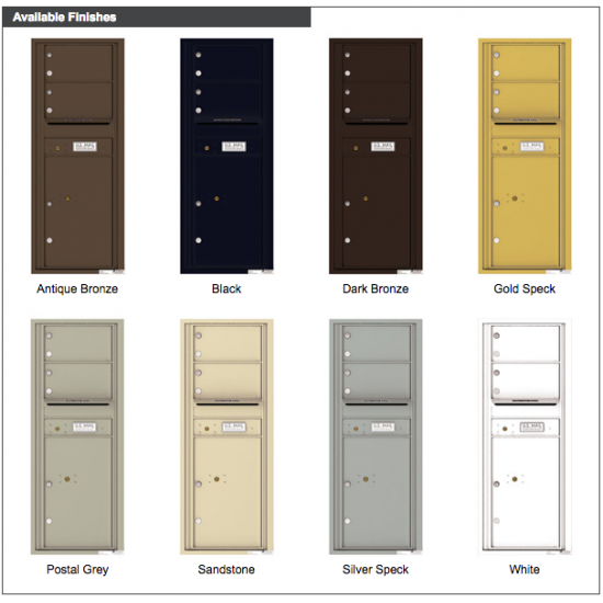 Load image into Gallery viewer, 4C12S-02 - 2 Oversized Tenant Doors with 1 Parcel Locker and Outgoing Mail Compartment - 4C Wall Mount 12-High Mailboxes