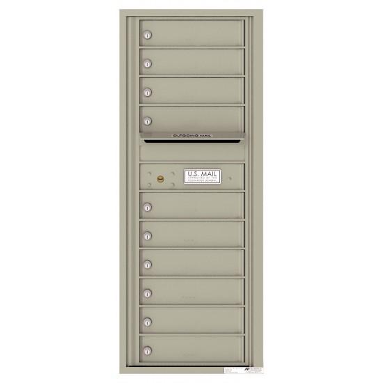 Load image into Gallery viewer, 4C12S-10 - 10 Tenant Doors with Outgoing Mail Compartment - 4C Wall Mount 12-High Mailboxes