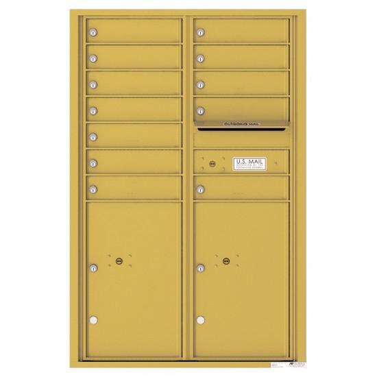 Load image into Gallery viewer, 4C13D-12 - 12 Tenant Doors with 2 Parcel Lockers and Outgoing Mail Compartment - 4C Wall Mount 13-High Mailboxes