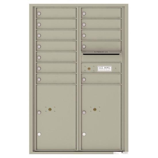 Load image into Gallery viewer, 4C13D-12 - 12 Tenant Doors with 2 Parcel Lockers and Outgoing Mail Compartment - 4C Wall Mount 13-High Mailboxes