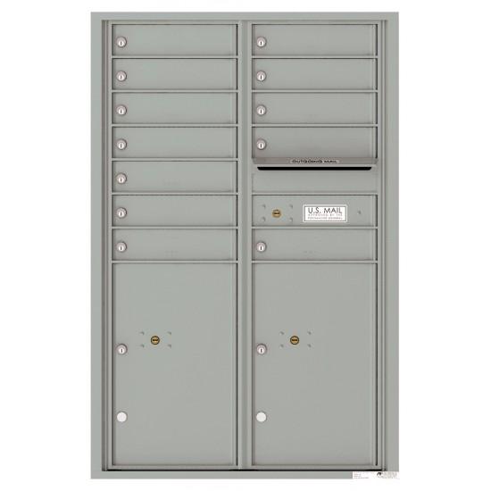 Load image into Gallery viewer, 4C13D-12 - 12 Tenant Doors with 2 Parcel Lockers and Outgoing Mail Compartment - 4C Wall Mount 13-High Mailboxes