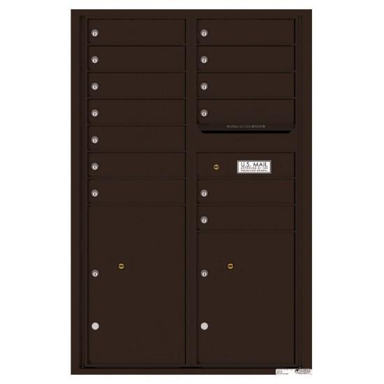 Load image into Gallery viewer, 4C13D-13 - 13 Tenant Doors with 2 Parcel Lockers and Outgoing Mail Compartment - 4C Wall Mount 13-High Mailboxes