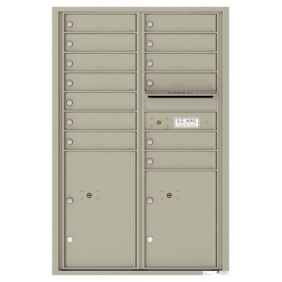 Load image into Gallery viewer, 4C13D-13 - 13 Tenant Doors with 2 Parcel Lockers and Outgoing Mail Compartment - 4C Wall Mount 13-High Mailboxes